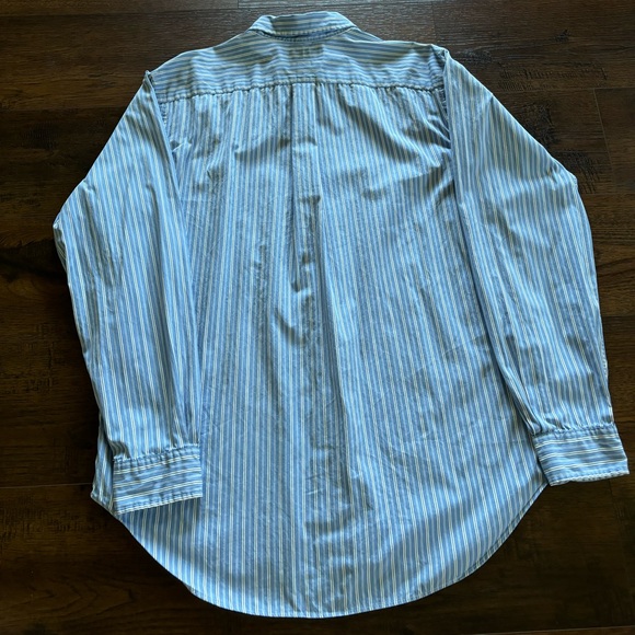Ralph Lauren Shirt Mens Large Classic Fit Button Down Blue Striped Long Sleeve - Picture 2 of 8
